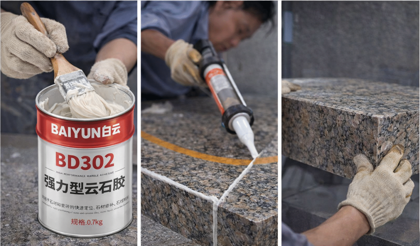 Hướng dẫn thi công keo dán đá Baiyun BD302 đúng kỹ thuật, bền chắc và thẩm mỹ