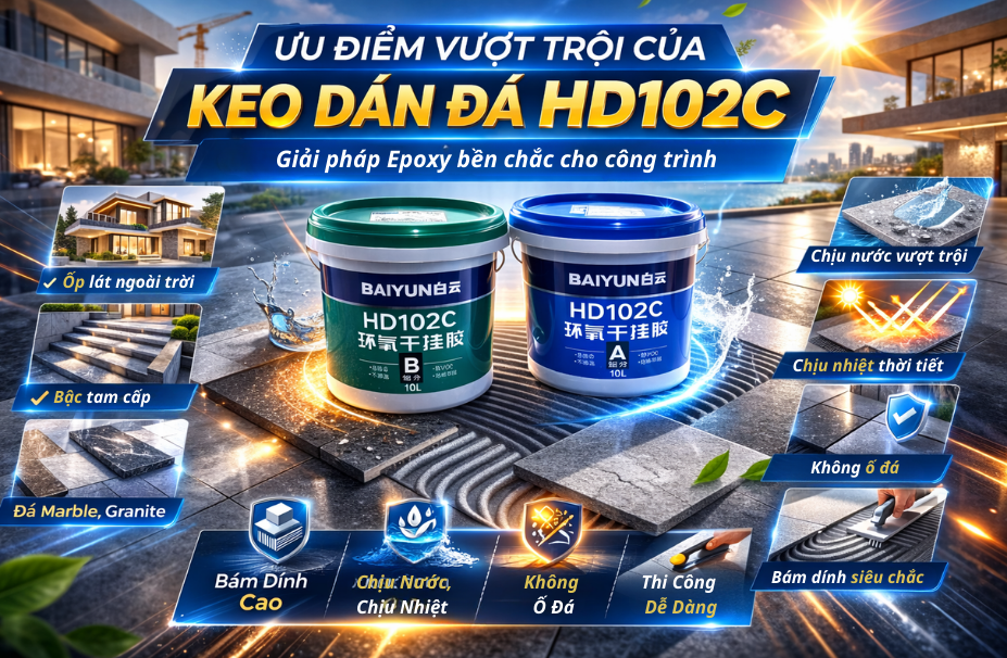 Khám Phá Ưu Điểm Nổi Bật Của Keo Epoxy Baiyun HD102C Trong Thi Công