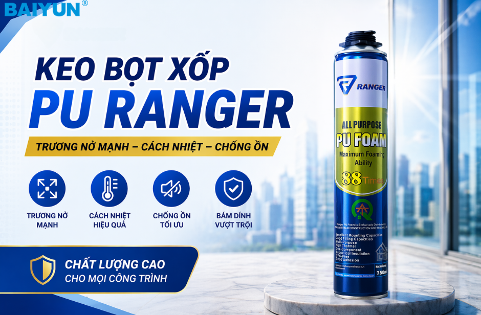 Keo Bọt PU Ranger – Giải Pháp Trám Khe, Cách Nhiệt Và Chống Ồn Hiệu Quả