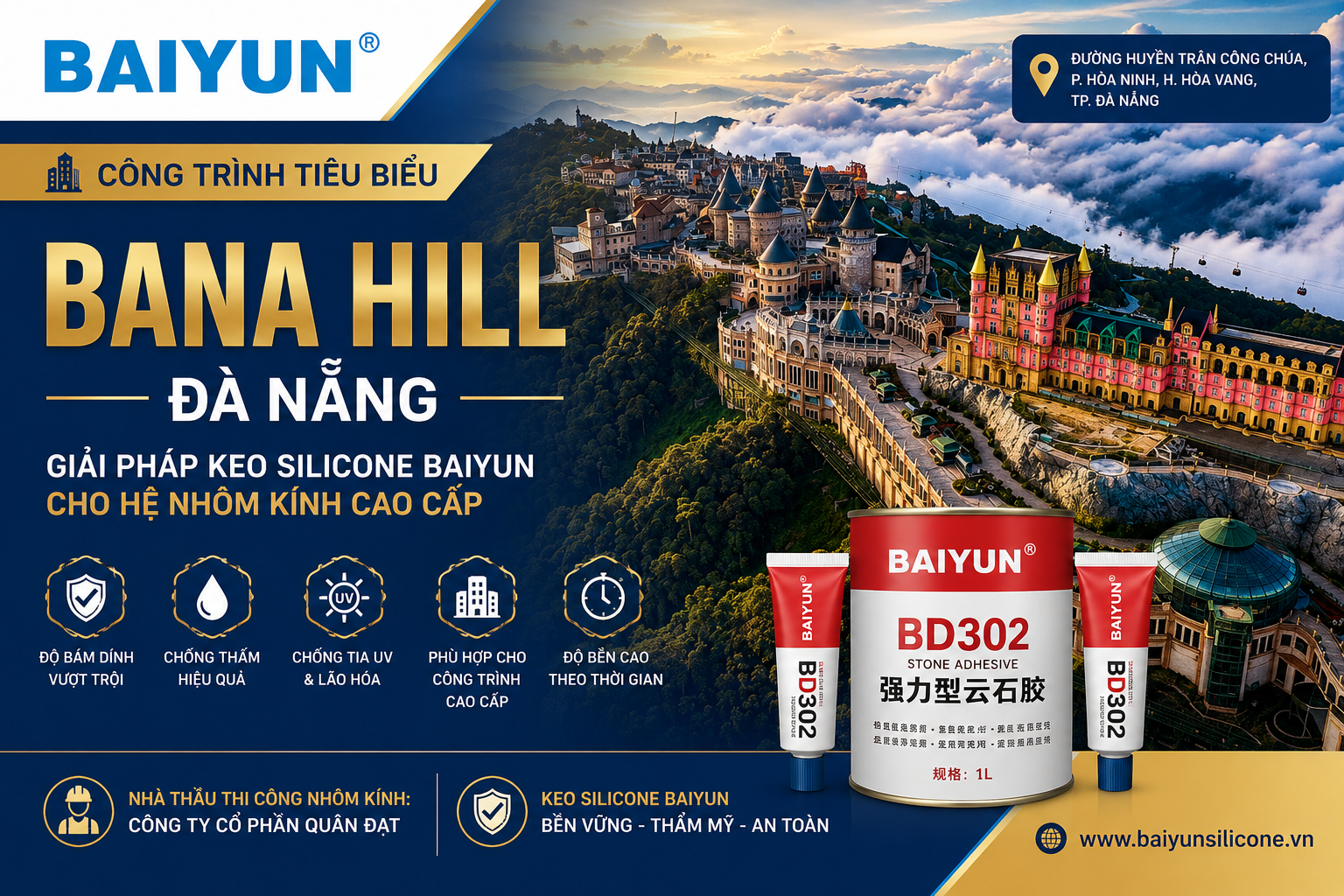 BANA HILL Đà Nẵng – Công Trình Du Lịch Biểu Tượng Đồng Hành Cùng Keo Silicone Baiyun