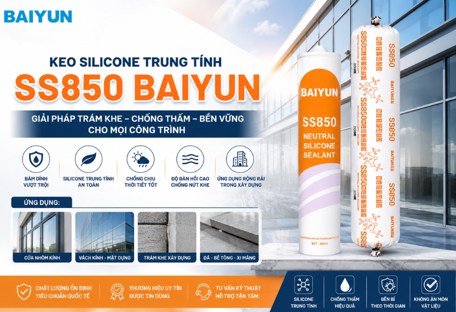 Keo Silicone Trung Tính SS850 Baiyun